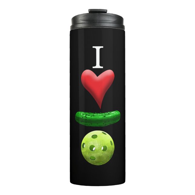 I Liebe Pickleball - Schwarz - Thermosbecher (Vorderseite)
