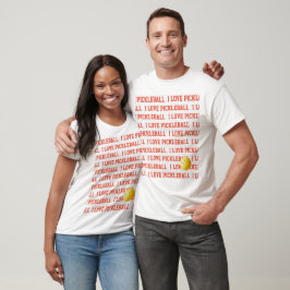 I LIEBE PICKLEBALL Sportgelbes Orangenballnetz T-Shirt