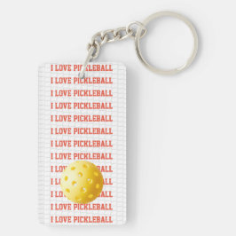 I LIEBE PICKLEBALL Text Sports Game Ball Net Fun K Schlüsselanhänger