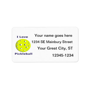 I Liebe pickleball w gelb ball.pnng Adressaufkleber