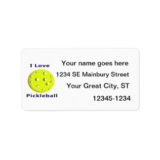 I Liebe pickleball w gelb ball.pnng Adressaufkleber