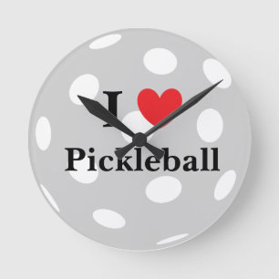 "I Liebe Pickleball" Wall-Uhr Runde Wanduhr