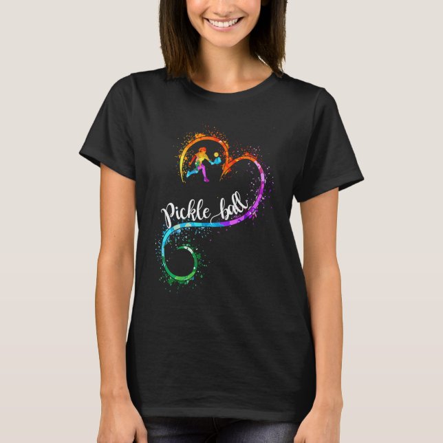 I Liebe Pickleball Wasserfarben Pickleball Girl Pl T-Shirt (Vorderseite)