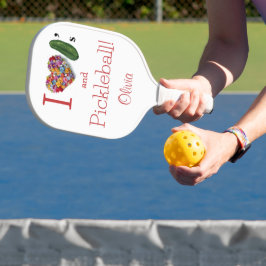 I Liebe Pickles & Pickleball Personalisiert Schläger