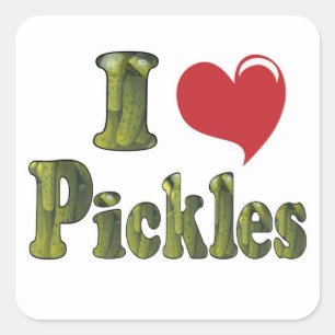 I Liebe Pickles Quadratischer Aufkleber