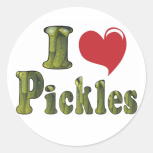 I Liebe Pickles Runder Aufkleber
