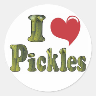 I Liebe Pickles Runder Aufkleber