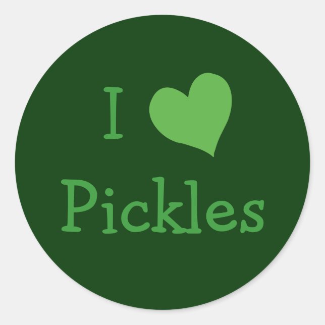 I Liebe Pickles Runder Aufkleber (Vorderseite)