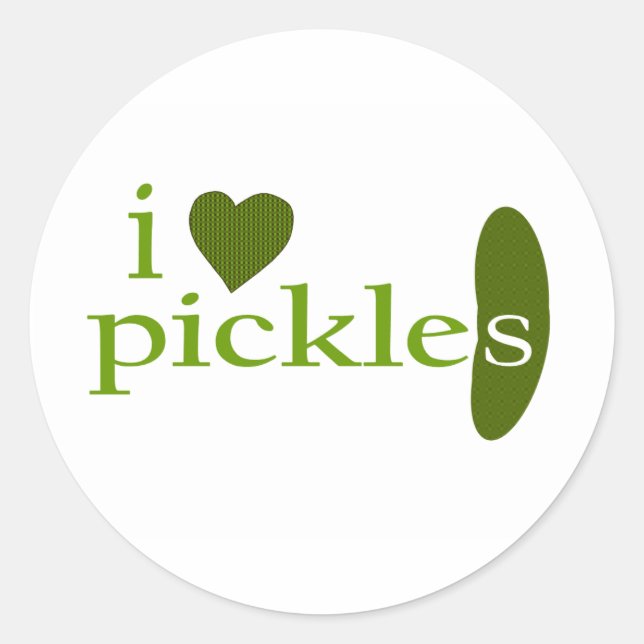 I Liebe Pickles Runder Aufkleber (Vorderseite)