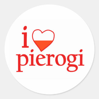 I Liebe Pierogi Runder Aufkleber