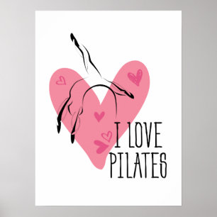 I LIEBE PILATES Pilates Pose auf Eichel Poster