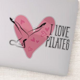 I LIEBE PILATES Pilates Pose Aufkleber