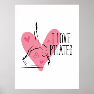I LIEBE PILATES Pilates Pose über Reformer Poster