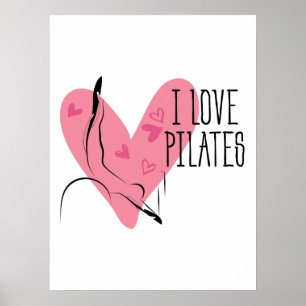 I LIEBE PILATES Pilates Pose über Reformer Poster