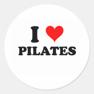 I Liebe Pilates Runder Aufkleber