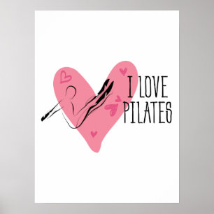 I LIEBE PILATES und Pilates Pose Poster