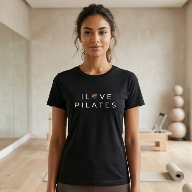 I Liebe Pilates Zitat Minimalistisches Heart Worko T-Shirt (I Love Pilates Quote Tshirt)