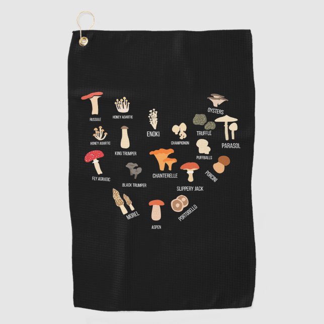 I Liebe Pilze Golfhandtuch (Vorderseite)