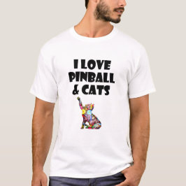 I Liebe Pinball & Cats Niedlich Kitty Cat Feline L T-Shirt