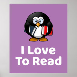I Liebe Pinguin Poster zu lesen