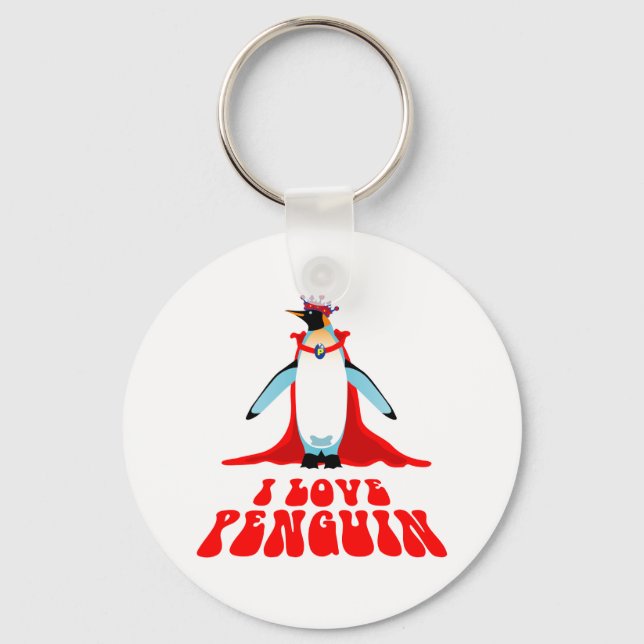 I Liebe Pinguin Schlüsselanhänger (Vorderseite)