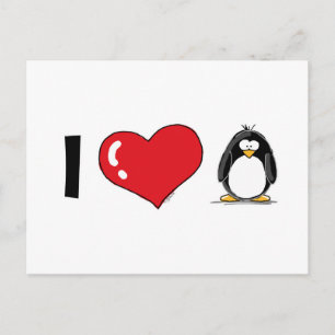I Liebe Pinguine Postkarte