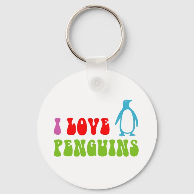 I Liebe Pinguine Schlüsselanhänger (Vorderseite)