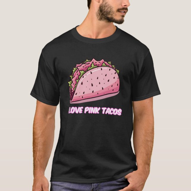 I Liebe Pink Tacos Funny Men Grafisches T-Shirt (Vorderseite)