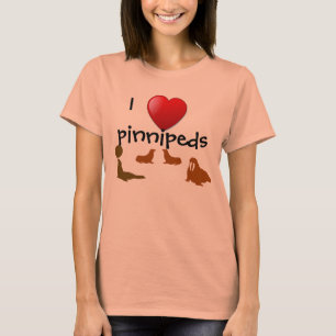 I Liebe Pinnipeds T - Shirt-Damenburnout-T-Shirt T-Shirt