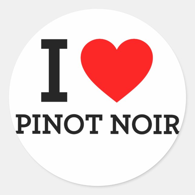 I Liebe Pinot Noir Runder Aufkleber (Vorderseite)