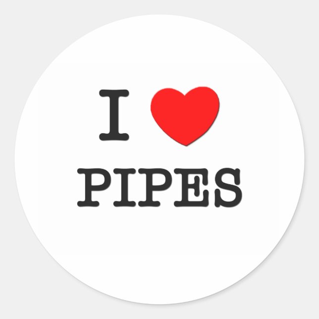 I Liebe Pipes Runder Aufkleber (Vorderseite)