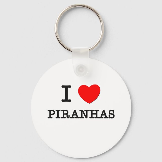I Liebe Piranhas Schlüsselanhänger (Vorderseite)
