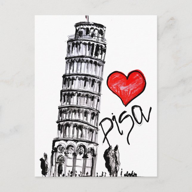 I Liebe Pisa Postkarte (Vorderseite)