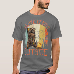 I Liebe Pissen Outdoor Funny Bear Drink Biercampin T-Shirt