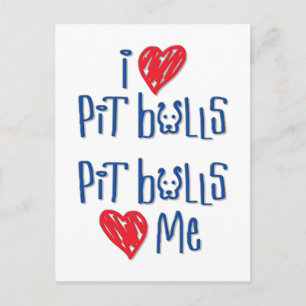 I Liebe Pit Bulls - Pit Bulls Liebe Postkarte