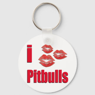 I Liebe Pitbull Hunde, Lipstick Kisses Crazy Schlüsselanhänger