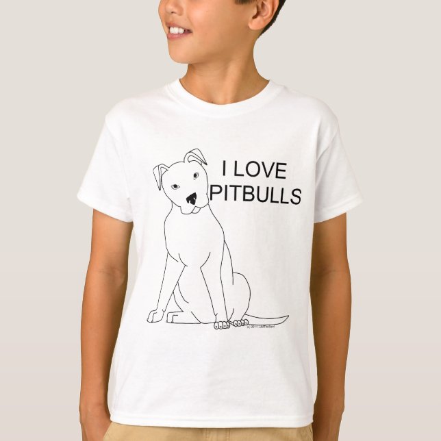 I Liebe Pitbuls T-Shirt (Vorderseite)