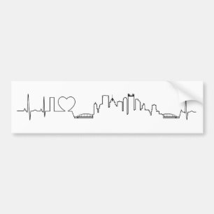 I Liebe Pittsburgh in einer außerordentlichen ecg Autoaufkleber