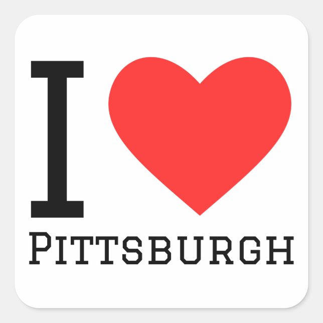 I Liebe Pittsburgh Quadratischer Aufkleber (Vorderseite)