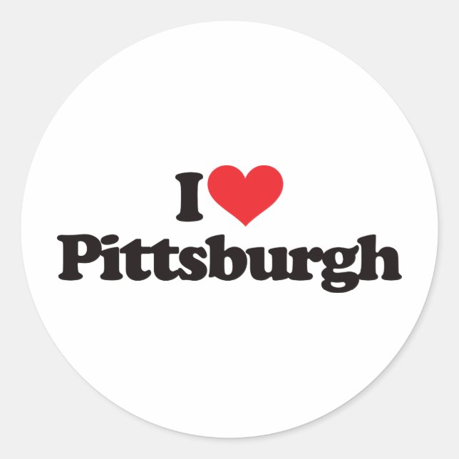 I Liebe Pittsburgh Runder Aufkleber (Vorderseite)