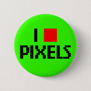 I Liebe-Pixel dunkel Button