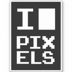 I Liebe Pixel, Geek Design, Pixelkunst Aufkleber