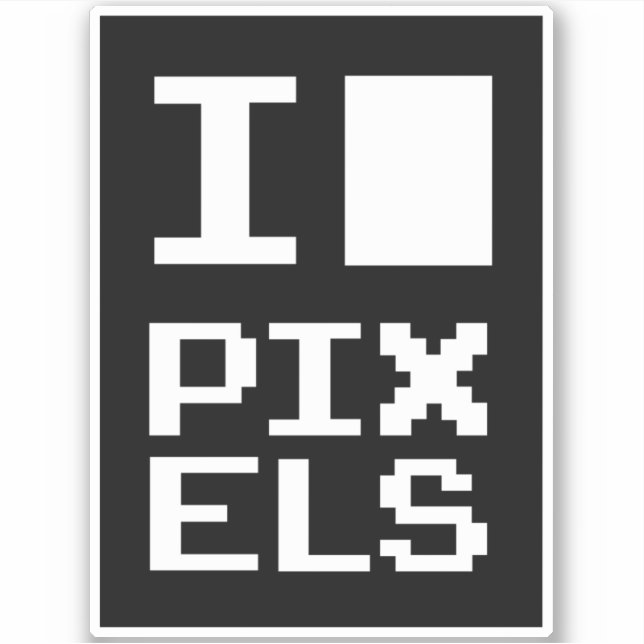 I Liebe Pixel, Geek Design, Pixelkunst Aufkleber (Vorderseite)
