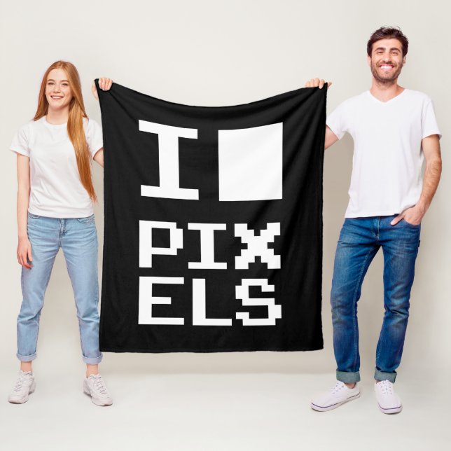 I Liebe Pixel, Geek Design, Pixelkunst Fleecedecke (Beispiel)