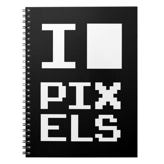 I Liebe Pixel, Geek Design, Pixelkunst Notizblock (Vorderseite)