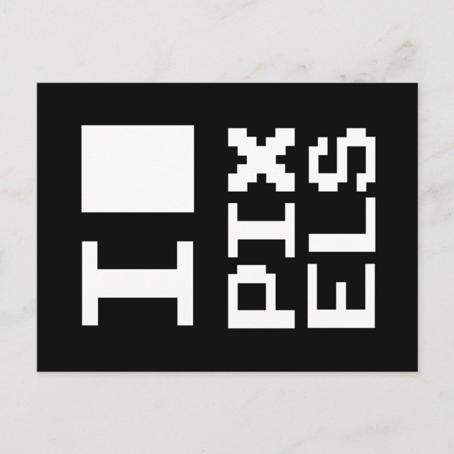 I Liebe Pixel, Geek Design, Pixelkunst Postkarte (Vorderseite)