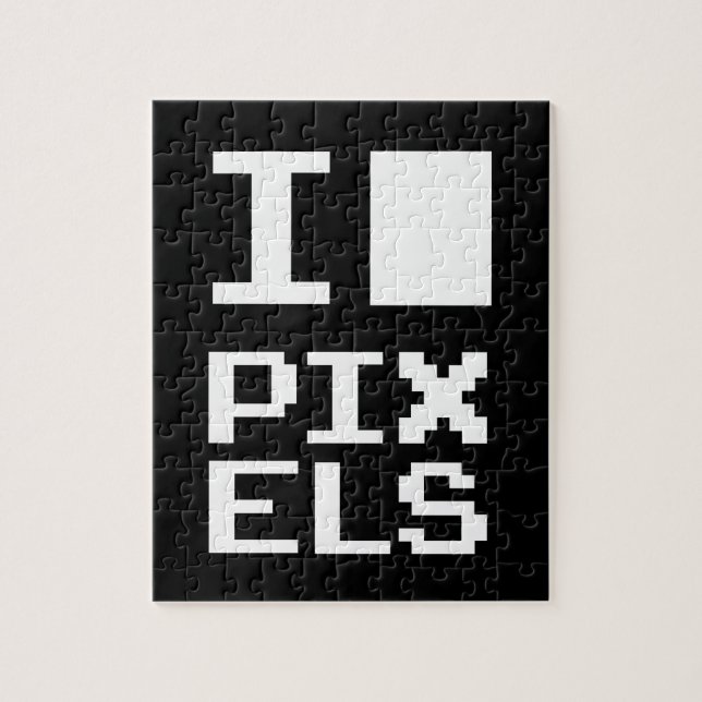 I Liebe Pixel, Geek Design, Pixelkunst Puzzle (Vertikal)