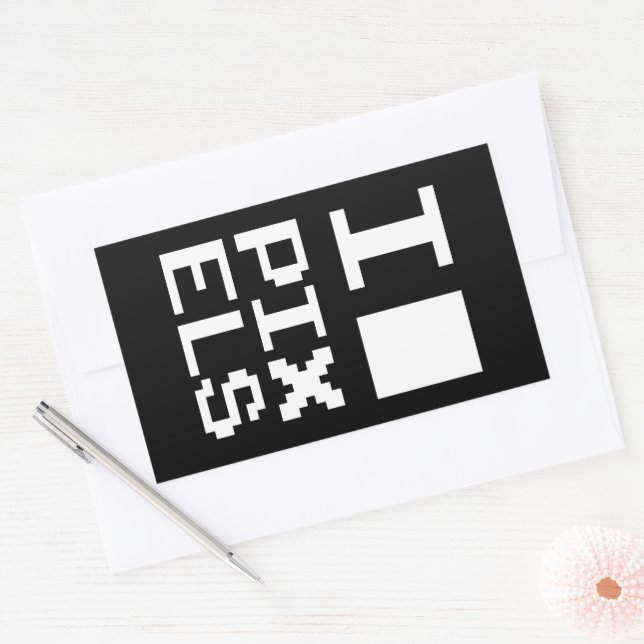 I Liebe Pixel, Geek Design, Pixelkunst Rechteckiger Aufkleber (Umschlag)