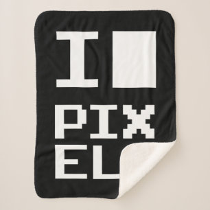 I Liebe Pixel, Geek Design, Pixelkunst Sherpadecke
