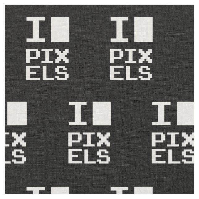 I Liebe Pixel, Geek Design, Pixelkunst Stoff (Nahaufnahme)